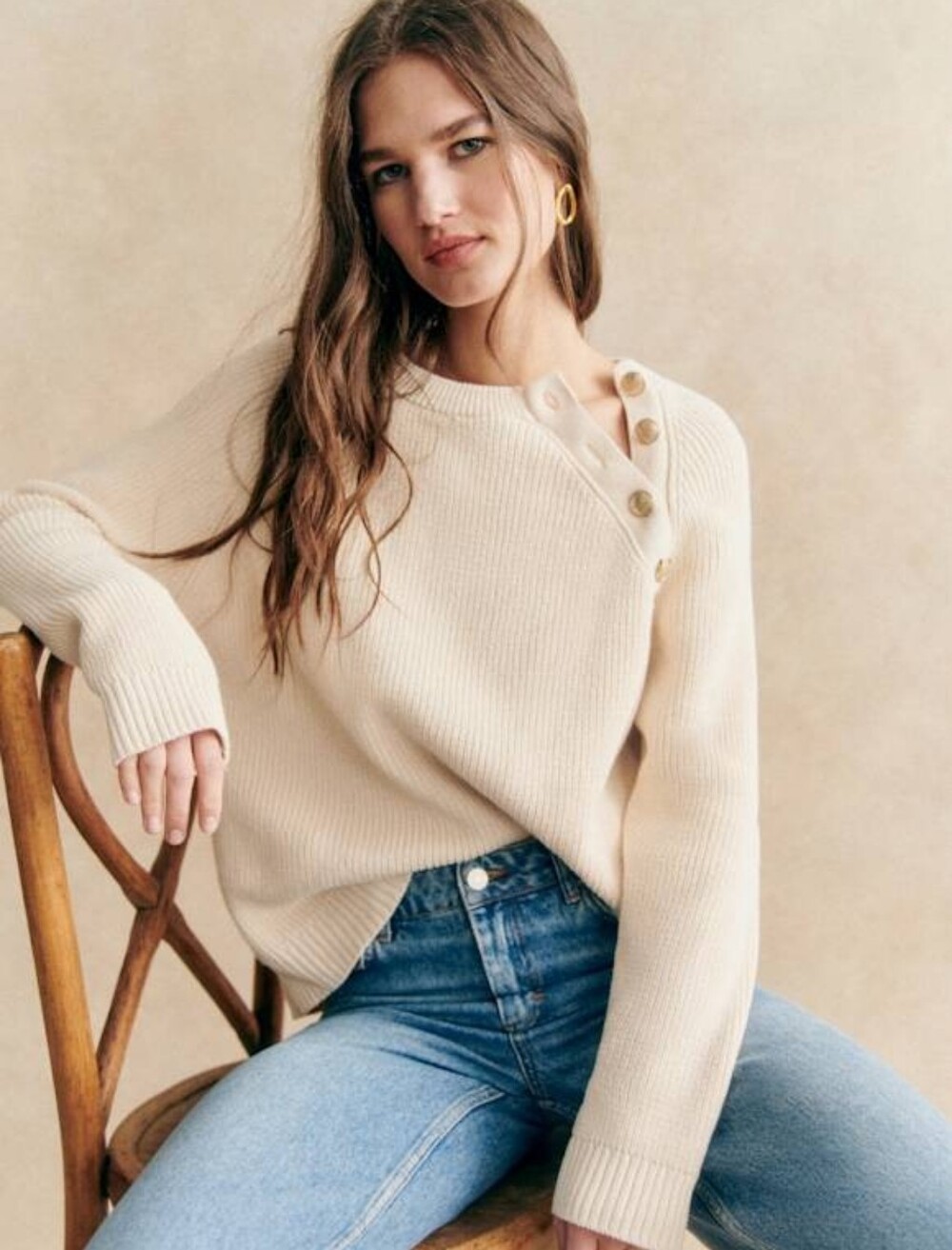 *NWT* [Sezane] Gary Jumper In Ecru, Size M, Organic Cotton